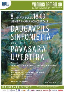 Daugavpils Sinfonietta koncertā PAVASARA UVERTĪRA