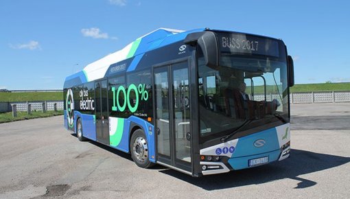 Daugavpils ielās kursēs jauns pilnībā elektrificēts Solaris Urbino 12 autobuss