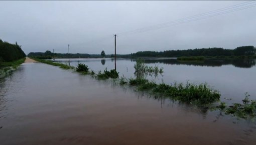 Vienas nakts laikā applūst lauks Balvu novadā (VIDEO)