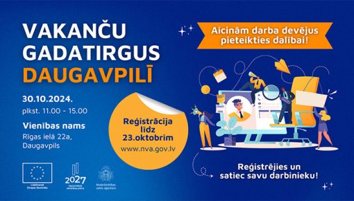 Nodarbinātības valsts aģentūra aicina darba devējus pieteikties dalībai Vakanču gadatirgū Daugavpilī
