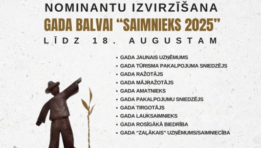 Turpinās kandidātu pieteikšana Augšdaugavas novada konkursam “Saimnieks 2025”