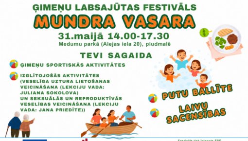 Medumu parkā notiks ģimeņu labsajūtas festivāls “Mundra vasara”