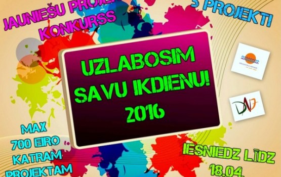 Jaunatnes projektu konkursiem var pieteikties līdz 18.aprīlim