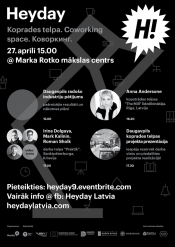 Heyday: par koprades telpām Daugavpilī un radošo industriju pētījumu
