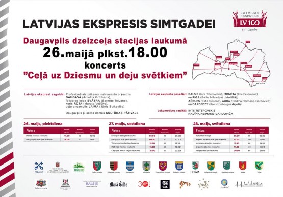 Daugavpilī piestās Latvijas ekspresis simtgadei